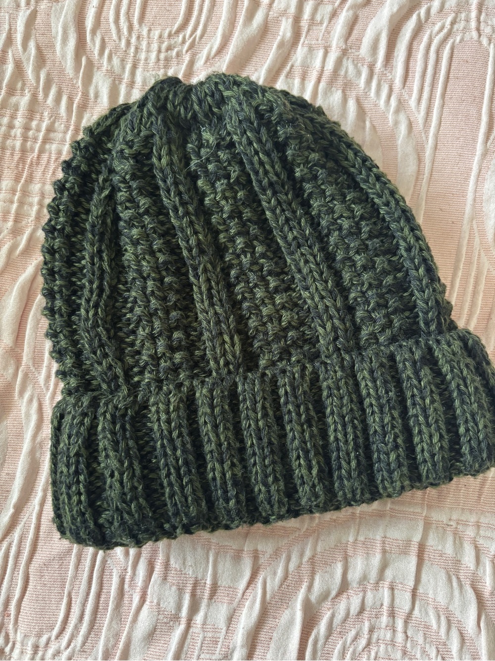 Chunky Knit Men’s Beanie - Olive